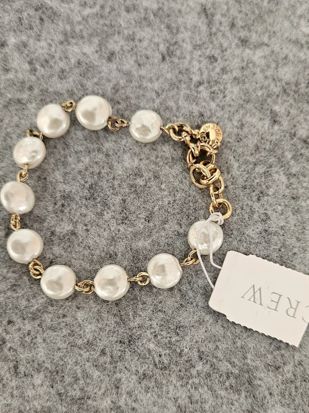 J. Crew Gold & White Pearl-Style Bracelet - Picture 1 of 2